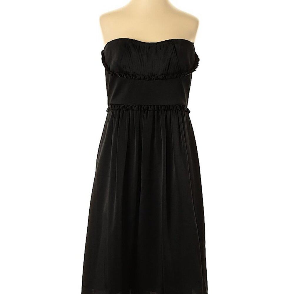 BCBGMaxAzria Tafetta Silk Woven Dress Black Size 2